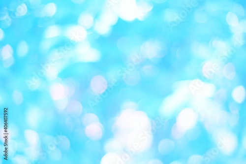Abstract Light Blue Bokeh Background.