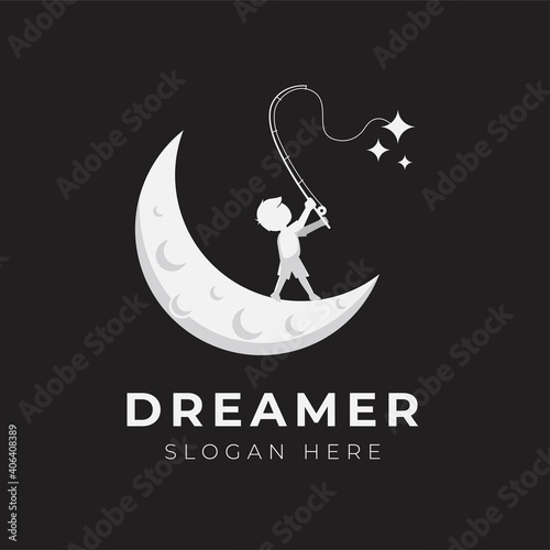 Child dream logo design illustration collection - Dreamer Logo - reach dream