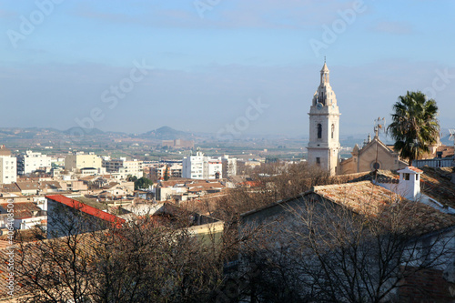 panoramic view of the old town of Xativa, Spain