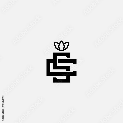Logo Monogram Icon Letter CS or SC Unique Design.