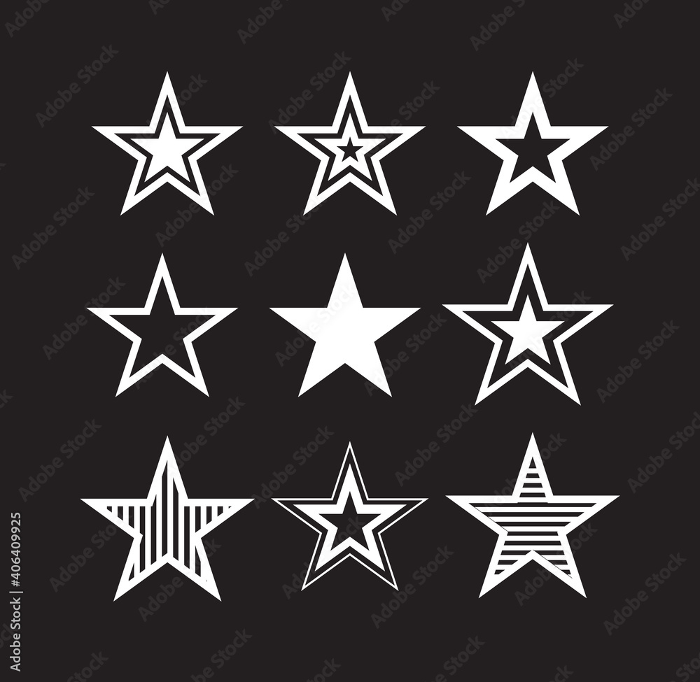 Obraz premium Star icons. Vector symbols star isolated on white background. Dallas Star. Design template.