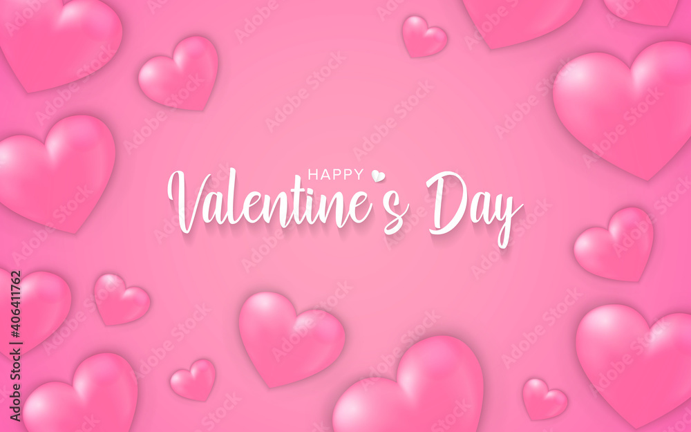 Valentine's day background template for banner, party flyer, poster & brochure.