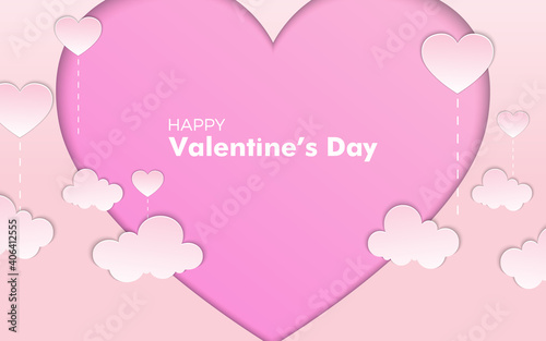 Valentine's day background template for banner, party flyer, poster & brochure.