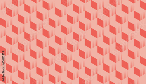 Seamless geometric 3d isometric Box optical illusion pattern vector background for fabric and textile printing, wrapping paper, backdrops, web banners, posts