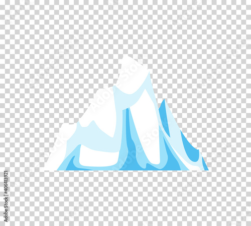 Iceberg. Cartoon floating iceberg. Ocean ice rock landscape for climate and environment protection concept. Iceberg cold, nature winter glacier
