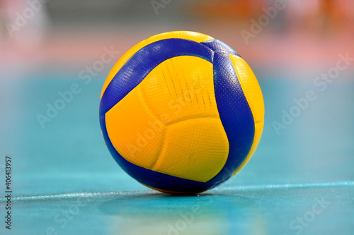 Volleyball ball close-up with a copy space