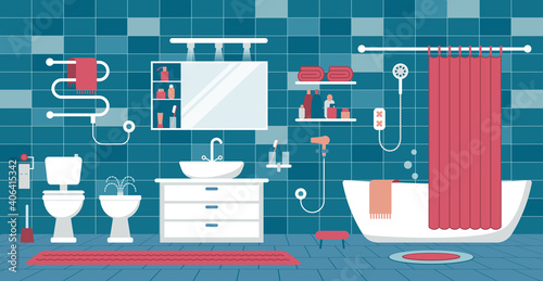 Bathroom interior vector illustration