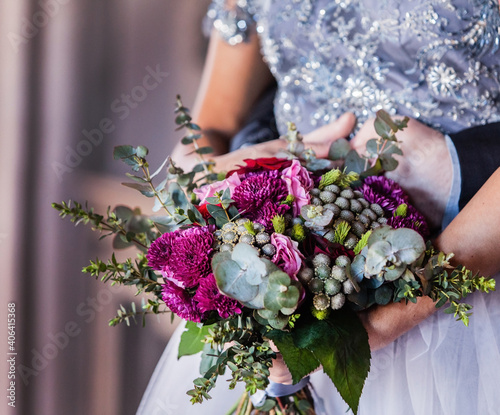 woman with beautiful summer bouquet
