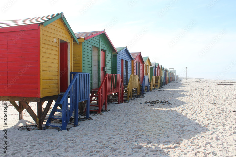 Naklejka premium Muizenberg beach huts