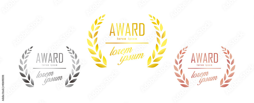 Gold, silver and bronze award icon set Gold, silver and bronze award icon set