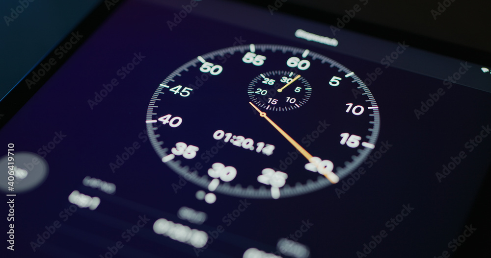 Fototapeta premium Stop watch on the screen