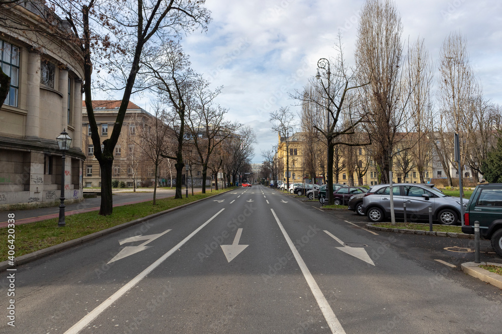 Beautiful, old and empty Zagreb city streets on the first day of year 2021 Beautiful, old and empty Zagreb city streets on the first day of year 2021