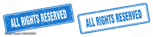 all rights reserved stamp set. all rights reserved square grunge sign