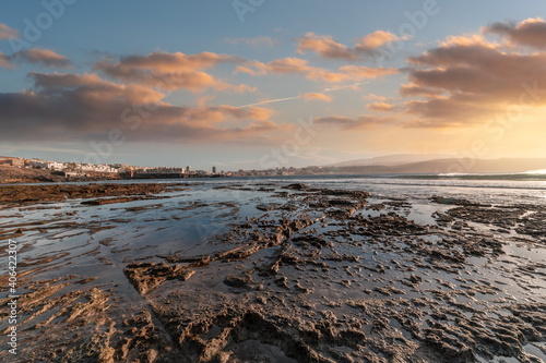 Wallpaper Mural seascape view. 3 Las canteras beach from Confital bay at sunset . Las Palmas de Gran Canaria. canary islands Torontodigital.ca