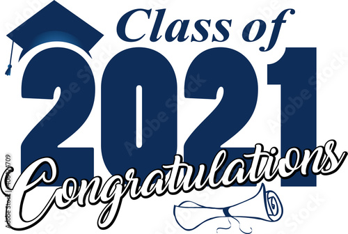 Class of 2021 Congratulations blue and black