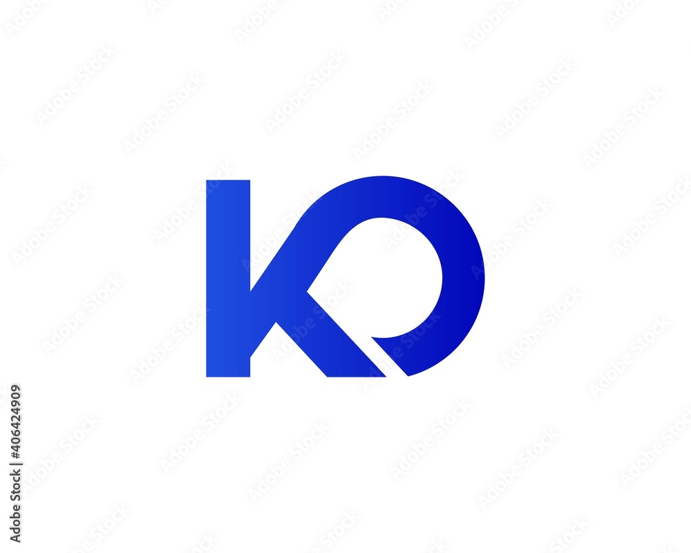 KO OK LETTER LOGO DESIGN VECTOR TEMPLATE - obrazy, fototapety, plakaty 