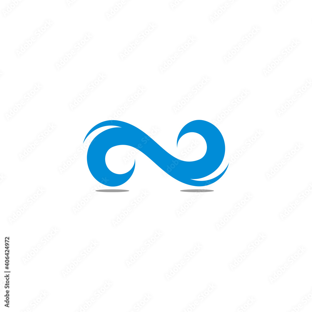 simple wavy shape blue water motion symbol logo vector simple wavy shape blue water motion symbol logo vector