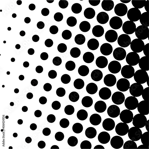 Black polka dot halftone background. Vector illustration.