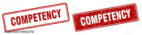 competency stamp set. competency square grunge sign