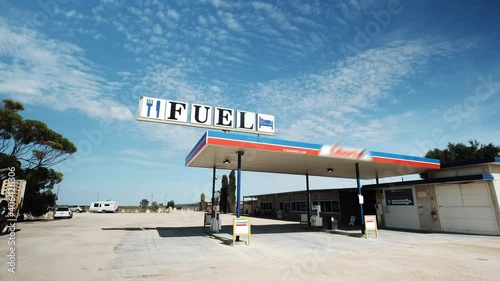 Closed Fuel Service Station and restaurant in Australia. Mundrabilla Roadhouse photo