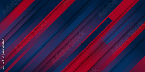 Modern blue red abstract background with layout template design for sport