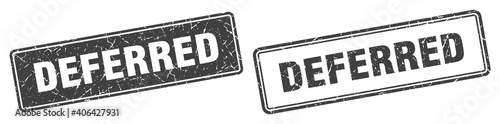 deferred stamp set. deferred square grunge sign