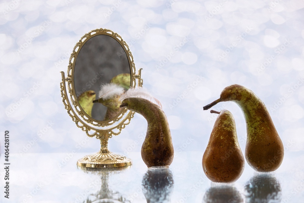 Fototapeta premium Fruit funny story with pears