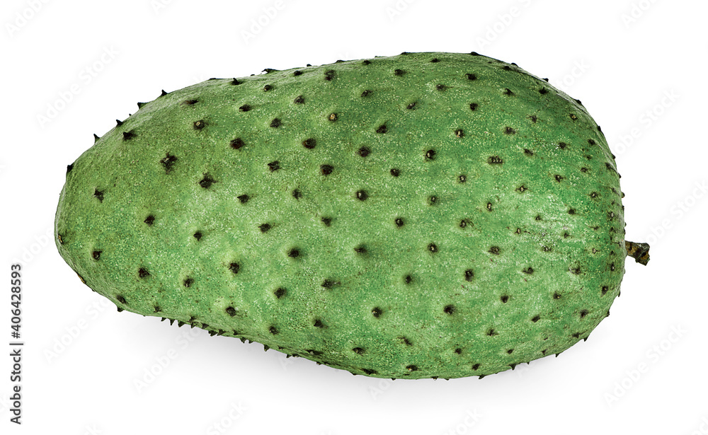 Annona muricata.Soursop fruit (Sugar Apple ,custard apple ) isolated on white background Annona muricata.Soursop fruit (Sugar Apple ,custard apple ) isolated on white background