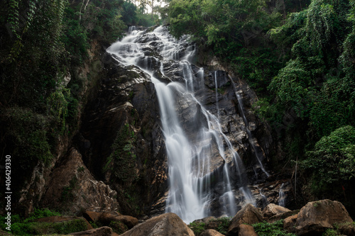 Mae Tia Waterfall is the most beautiful waterfall in Ob Luang National Park Doi Kaeo  Chom Thong Chiang Mai  Thailand 