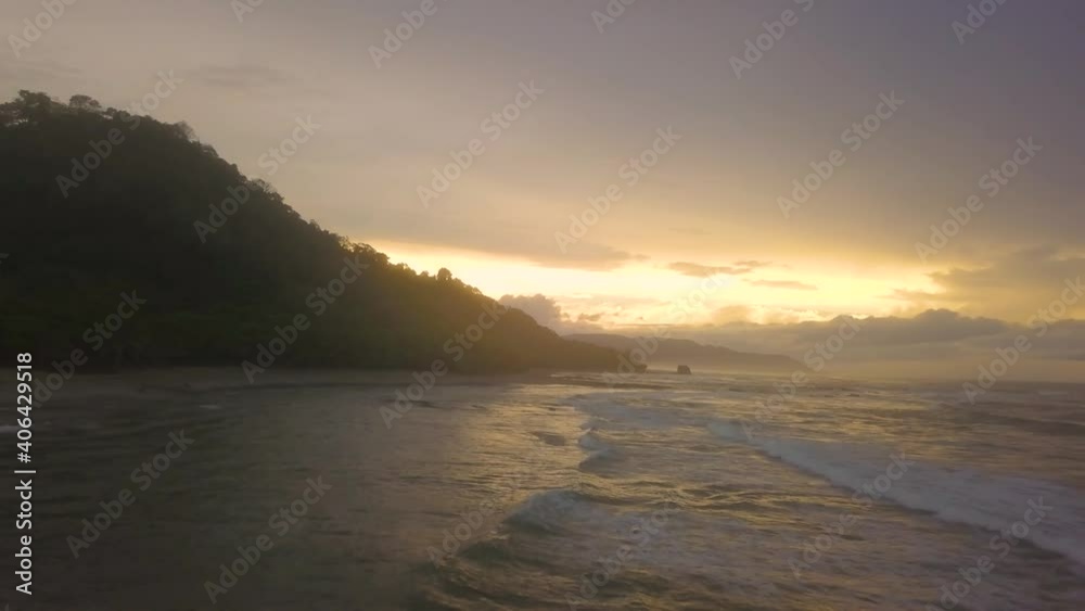 4k Costa Rica drone over beaches, jungle, beautiful oceans, and stunning sunsets. Travel, nature, vacation, paradise, coastal retreat, South American islands. 4k Costa Rica drone over beaches, jungle, beautiful oceans, and stunning sunsets. Travel, nature, vacation, paradise, coastal retreat, South American islands.