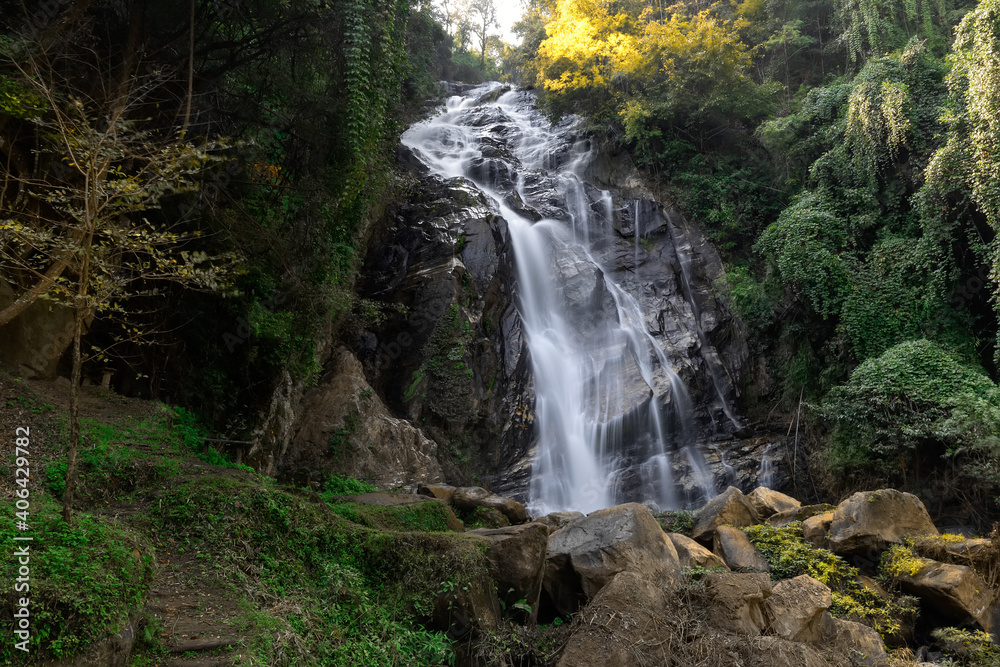 Mae Tia Waterfall is the most beautiful waterfall in Ob Luang National Park,Doi Kaeo, Chom Thong,Chiang Mai ,Thailand
