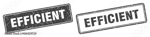 efficient stamp set. efficient square grunge sign