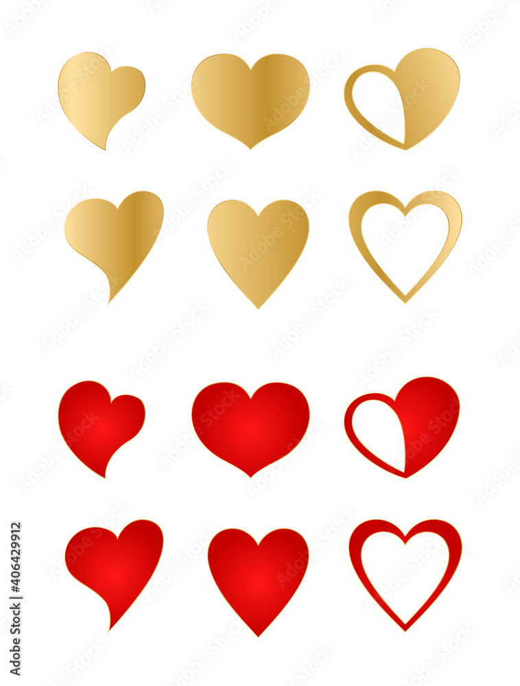 heart gold red design