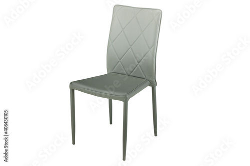 gray leather chair on white background