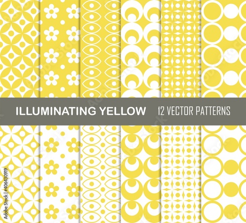 vector seamless pattern in yellow black gray