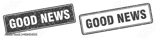 good news stamp set. good news square grunge sign