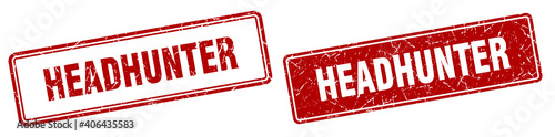headhunter stamp set. headhunter square grunge sign