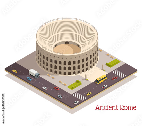 Ancient Rome Isometric Composition
