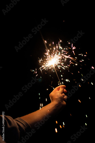 sparkler in hand