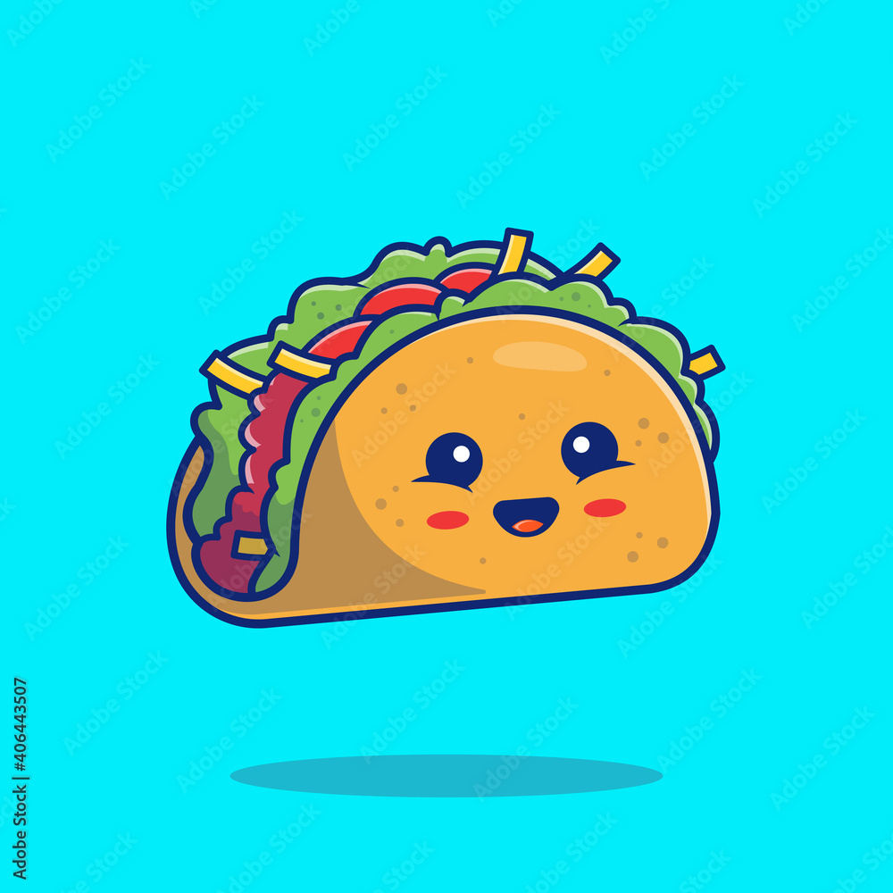 Cute Taco Cartoon Vector Icon Illustration. Fast Food Icon Concept Isolated Premium Vector. Flat Cartoon Style Stock Vector | Adobe Stock Cute Taco Cartoon Vector Icon Illustration. Fast Food Icon Concept Isolated Premium Vector. Flat Cartoon Style Stock Vector | Adobe Stock