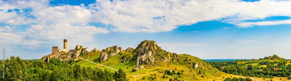 castle ruins on the mountain in Olsztyn