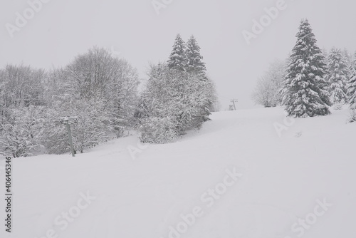 Snow covered landscape in winter