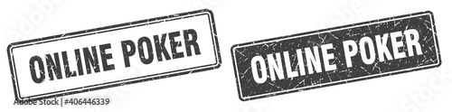 online poker stamp set. online poker square grunge sign