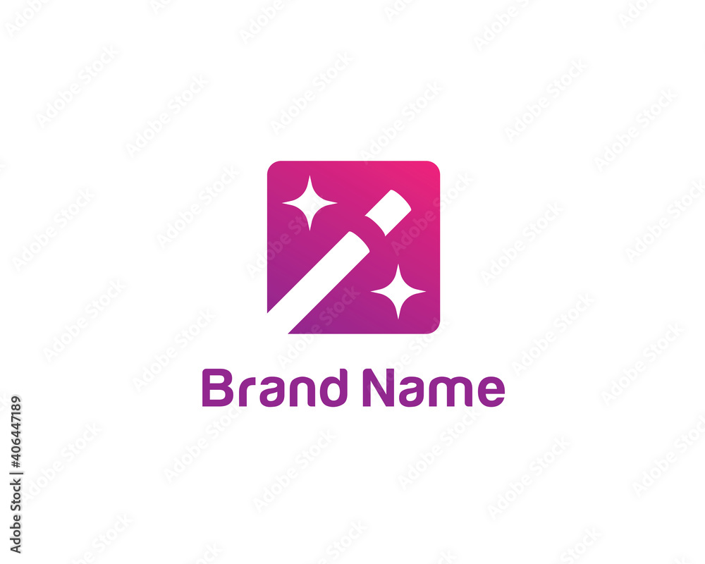 Simple and flat magic wand vector logo for sale. Simple and flat magic wand vector logo for sale.