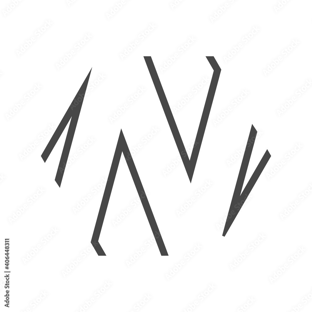 letter N monoline logo letter N monoline logo