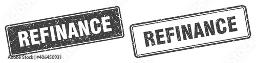 refinance stamp set. refinance square grunge sign