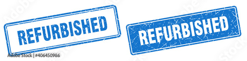 refurbished stamp set. refurbished square grunge sign