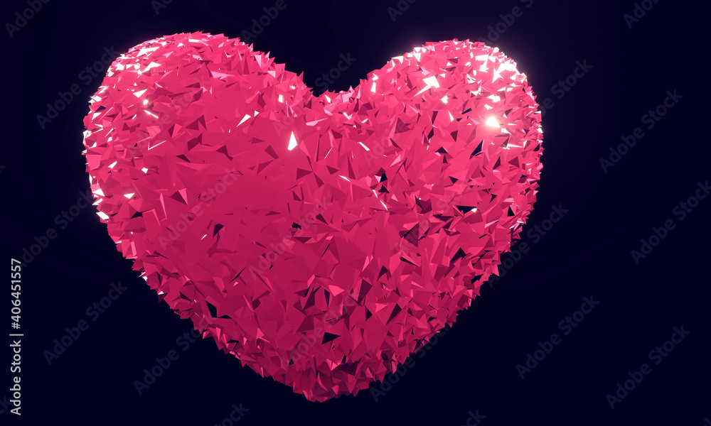 Beautiful heart to Valentine's Day, Mother's Day, Father's day. 3D illustration