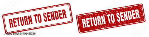 return to sender stamp set. return to sender square grunge sign
