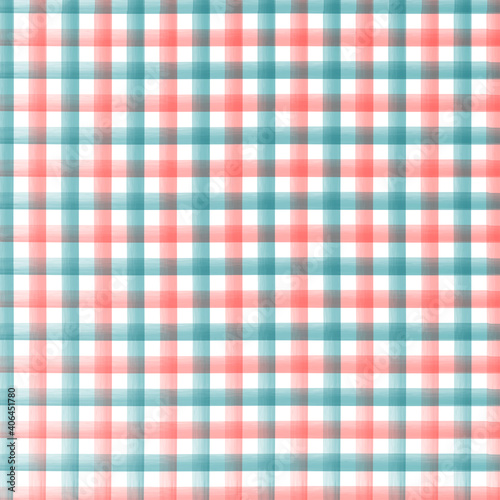 Teal and Pink watercolor checkered pattern